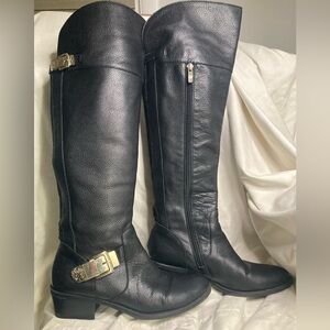 Vince Camuto Black Leather Knee-hi Boots